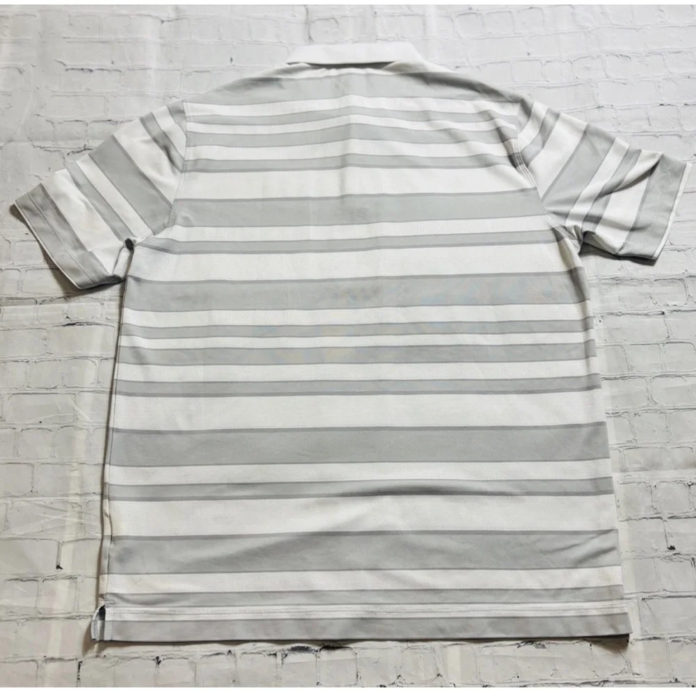 Nike Golf Tour Performance Polo Shirt Dri-Fit Size X-Large Gray White Stripe